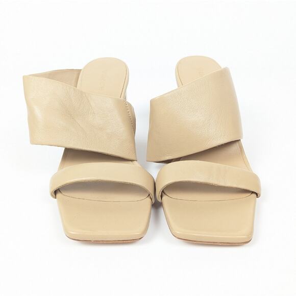 VINCE Nude Nessia Block Heel Leather Sandals Size 6 - Picture 3 of 9